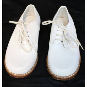 Strasburg Classic Parker Leather Dress Saddle Shoes sz 10 Unisex Kids White